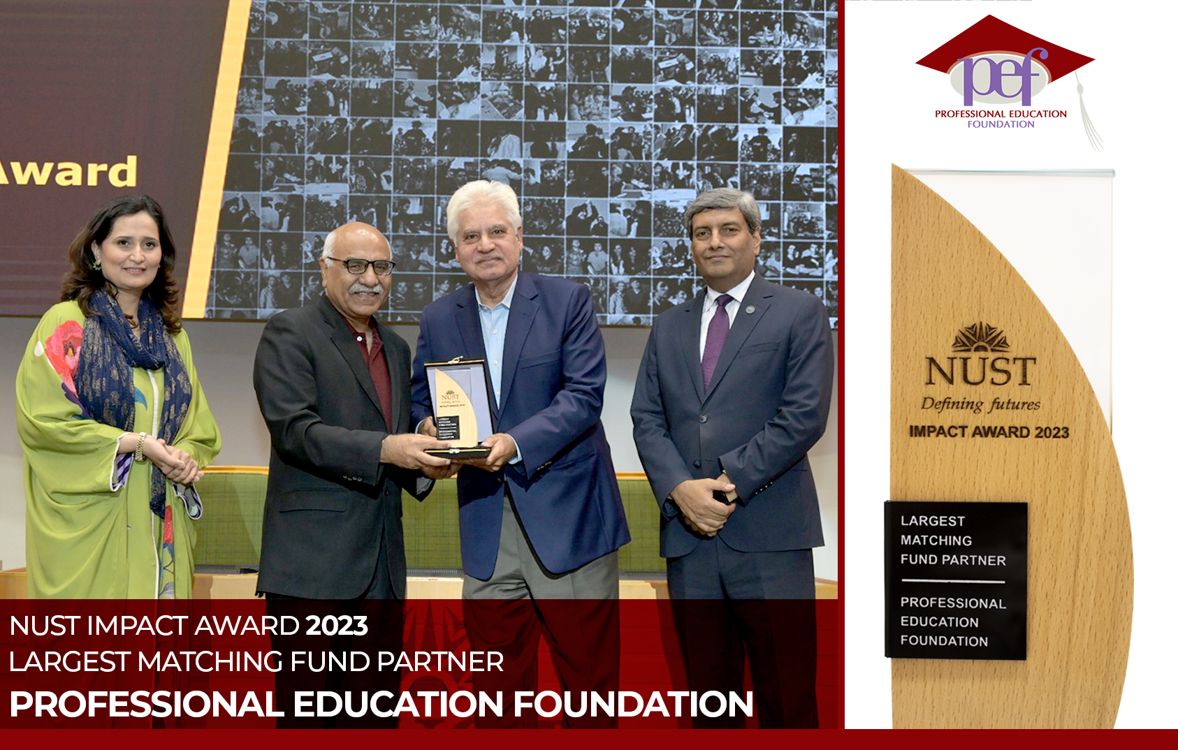 NUST honoured PEF by awarding the “Largest Matching Fund Partner Award”.